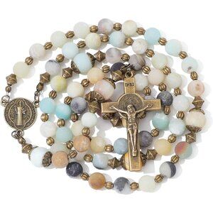 Catholic Rosary Beads for Women - Holy Prayer Necklace With Crucifix Cross - Com